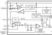 Deskripsi UC3842, prinsip operasi, sirkuit switching Catu daya switching berdasarkan chip uc3842